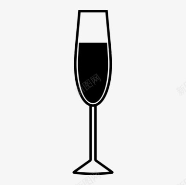 香槟酒杯庆祝香槟长笛图标图标