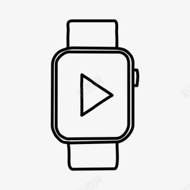 手绘圆形按钮applewatch播放按钮applewatch设备图标图标