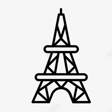 巴黎埃菲尔铁塔旅游图标图标