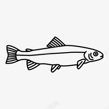 鳟鱼捕鱼淡水生物图标图标
