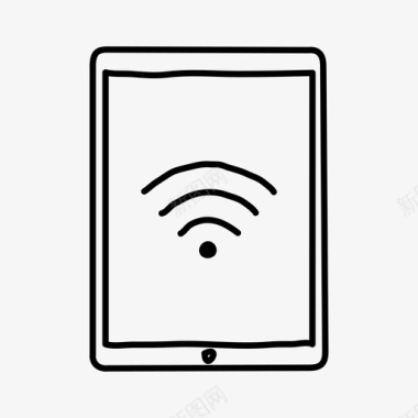 WiFi信号ipad无线信号设备手绘图标图标