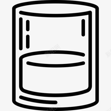 威士忌杯波旁威士忌饮料图标图标