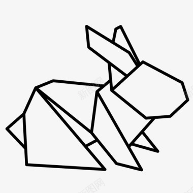 折纸动物鸡兔子动物复活节图标图标