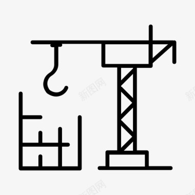 建筑起重机图标图标