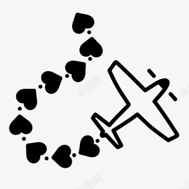 蜜月飞机飞行图标图标