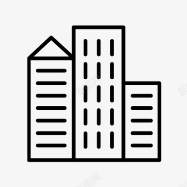 建筑与城市建筑物公寓城市图标图标