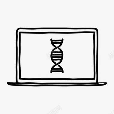DNA图标笔记本电脑dna设备手绘图标图标