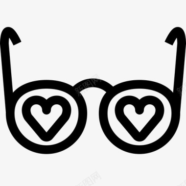 粉色眼镜眼镜心形图标图标