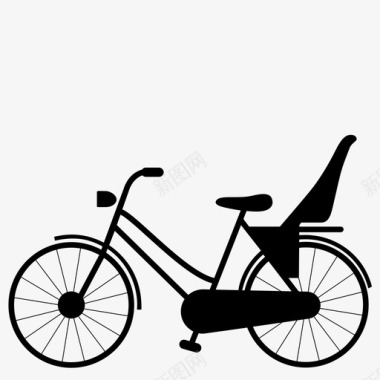儿童座椅自行车自行车交通工具图标图标
