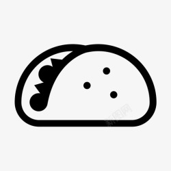 玉米壳玉米饼快餐墨西哥菜图标高清图片