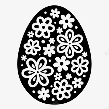 复活节彩蛋装饰花图标图标
