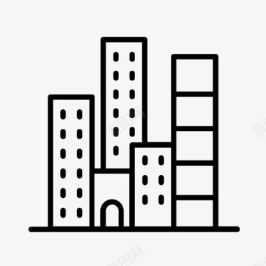 建筑与城市城市建筑纽约图标图标