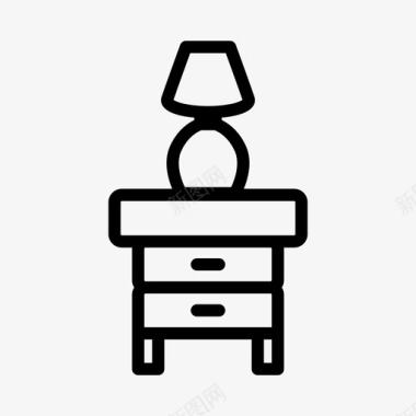 书桌和灯卧室家具图标图标