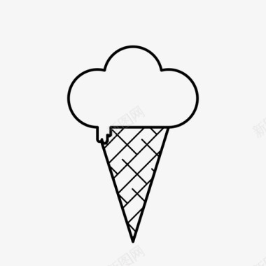 冰淇淋矢量图冰淇淋蛋卷甜点图标图标