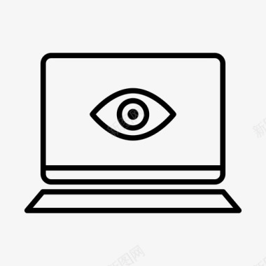 笔记本电脑视图设备眼球图标图标