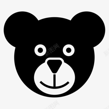 野生熊熊脸黑熊图标图标