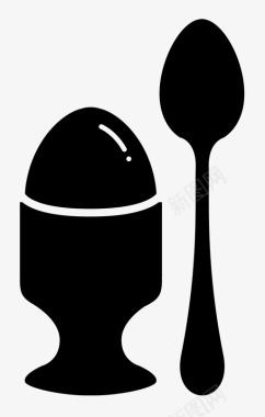 鸡蛋和勺子煮蛋早餐图标图标