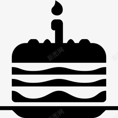 生日蛋糕蜡烛奶油蛋糕图标图标