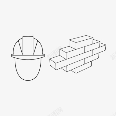 陶艺工匠建筑工人砖块建筑图标图标