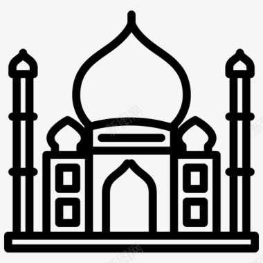 泰姬陵建筑印度图标图标