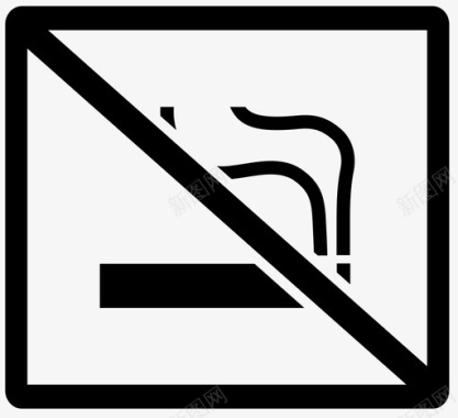 禁烟空气癌症图标图标