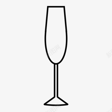 香槟酒杯庆祝香槟长笛图标图标