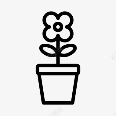 花卉植物花盆图标图标
