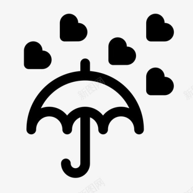 爱雨心伞图标图标