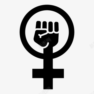 抗议之手女权主义拳头图标图标