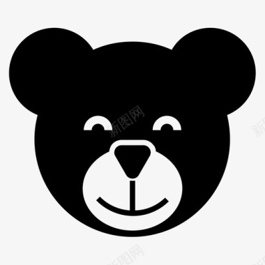 动物熊熊脸黑熊图标图标