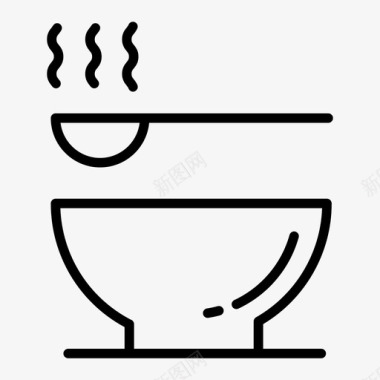 一碗汤吃热图标图标