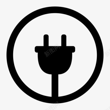 绿色能源png插头充电循环图标图标