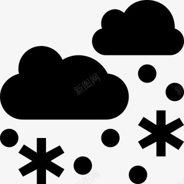 雪花标志雪花云冬季图标图标