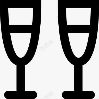 香槟酒杯假日旅游图标图标