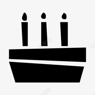 快乐生日蛋糕周年纪念蜡烛图标图标