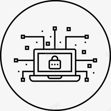 SEO和网络数据锁连接数据图标图标