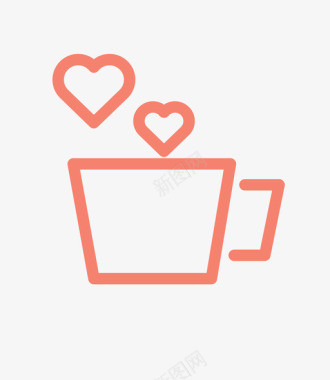 杯子咖啡约会情侣图标图标