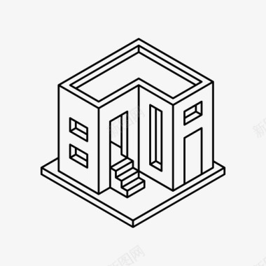 等距建筑建筑砌块等距图标图标