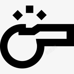 一套家具线描图哨子吹哨子教练哨子图标高清图片