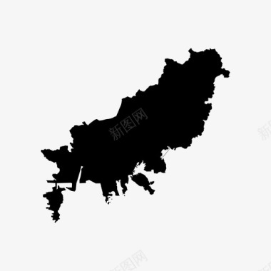 韩国釜山城市地图韩国图标图标