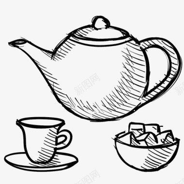 茶具杯子壶图标图标