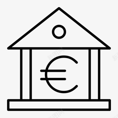 银行欧元欧元符号图标图标
