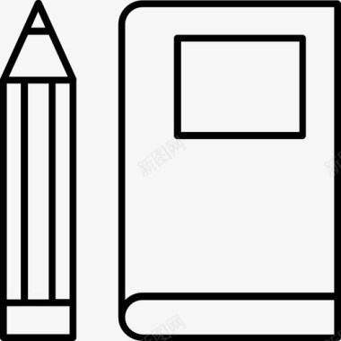 铅笔和书班级学校图标图标