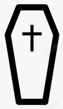 棺材十字架死人图标图标