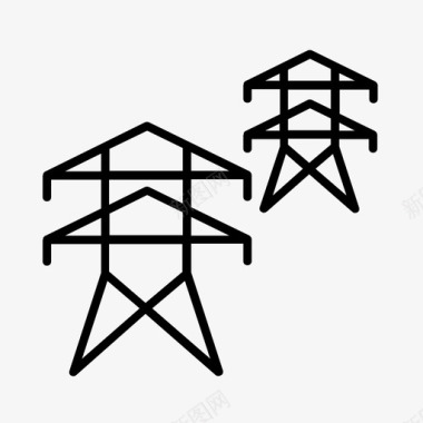 电力电网可再生能源电塔电力图标图标