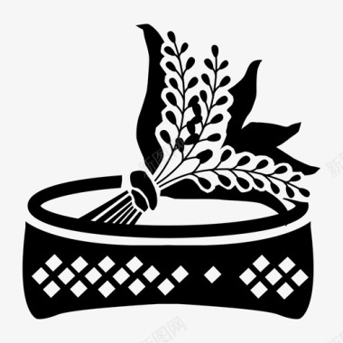 大米草本谷物天然图标图标