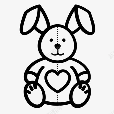 兔子洋娃娃爱情图标图标