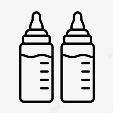 婴儿奶瓶婴儿喂养婴儿淋浴图标图标