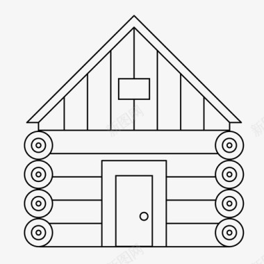 户外挑战户外野营木屋图标图标