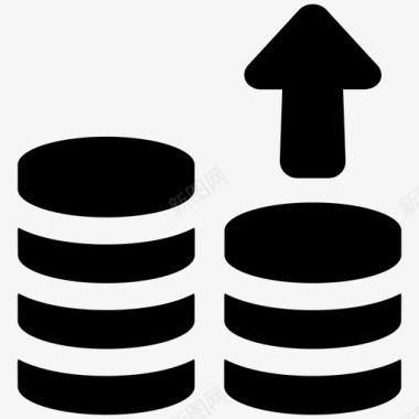 高分贝货币增加硬币金融增长图标图标